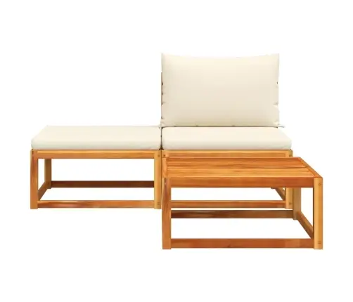 Trīsdaļīgs Dārza Dīvānu Komplekts Ar Spilveniem, Akācija Un Rotangpalma Vidaxl