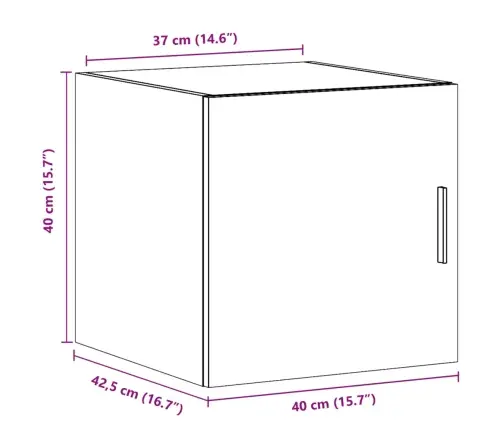 Sienas Skapītis., Ozola, 40X42,5X40 Cm, Inženierijas Koks Vidaxl