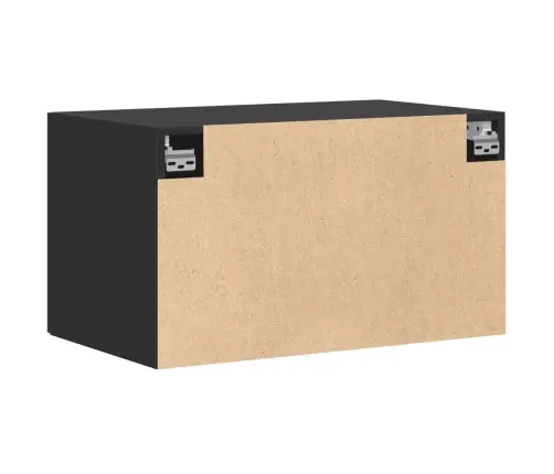 Sienas Skapītis, Melns, 70X42,5X40 Cm, Inženierijas Koks Vidaxl