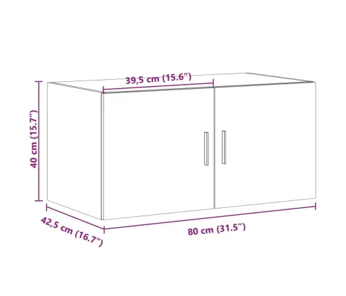 Sienas Skapītis, Ozola Krāsā, 80X42,5X40 Cm, Inženierijas Koks Vidaxl