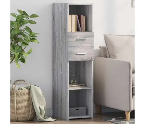 Augstais Skapītis Pelēka Ozola 30X42,5X124 Cm Inženierijas Koks Vidaxl