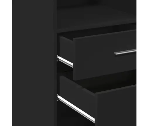 Augstais Skapītis, Melns, 40X42,5X124 Cm, Inženierijas Koks Vidaxl