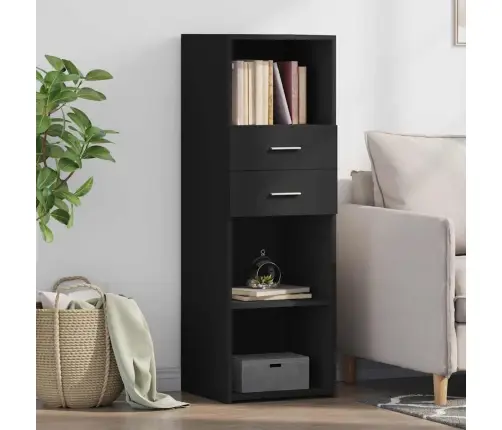 Augstais Skapītis, Melns, 40X42,5X124 Cm, Inženierijas Koks Vidaxl