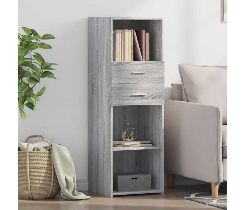 Augstais Skapītis Pelēka Ozola 40X42,5X124 Cm Inženierijas Koks Vidaxl