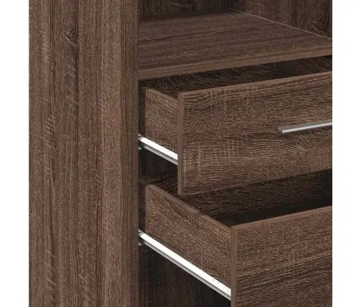 Augstais Skapītis Brūna Ozola 40X42,5X124 Cm Inženierijas Koks Vidaxl