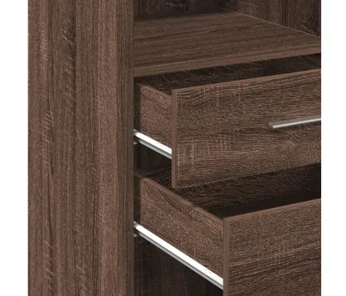 Augstais Skapītis Brūna Ozola 45X42,5X124Cm Inženierijas Koks Vidaxl