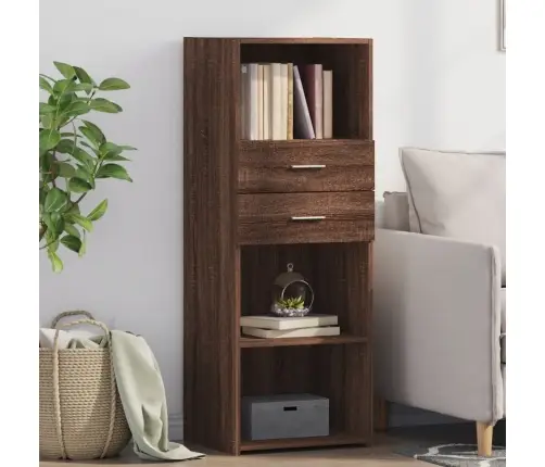 Augstais Skapītis Brūna Ozola 45X42,5X124Cm Inženierijas Koks Vidaxl