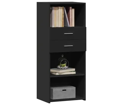 Augstais Skapītis, Melns, 50X42,5X124 Cm, Inženierijas Koks Vidaxl