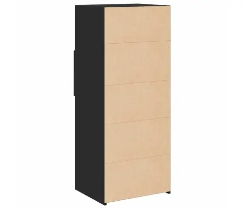 Augstais Skapītis, Melns, 50X42,5X124 Cm, Inženierijas Koks Vidaxl