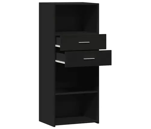 Augstais Skapītis, Melns, 50X42,5X124 Cm, Inženierijas Koks Vidaxl