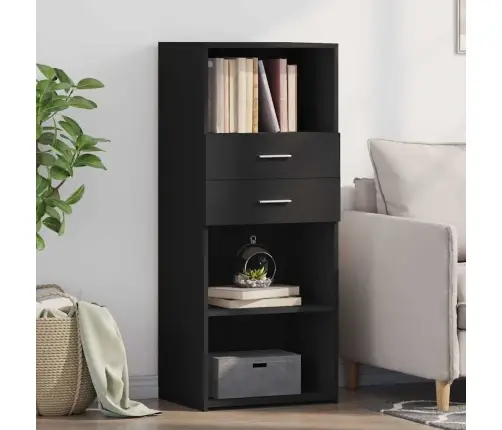 Augstais Skapītis, Melns, 50X42,5X124 Cm, Inženierijas Koks Vidaxl