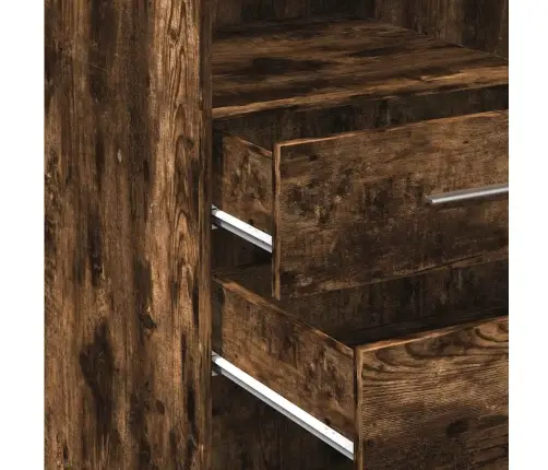 Komoda, Dūminio Ąžuolo Spalvos, 50X42,5X124cm Apdirbta Mediena