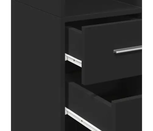 Kõrge Kapp, Must, 30X42,5X185 Cm Tehispuit