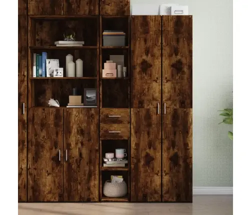 Komoda, Dūminio Ąžuolo Spalvos, 30X42,5X185cm Apdirbta Mediena