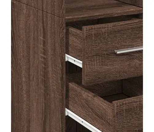 Komoda, Rudos Ąžuolo Spalvos, 30X42,5X185cm Apdirbta Mediena
