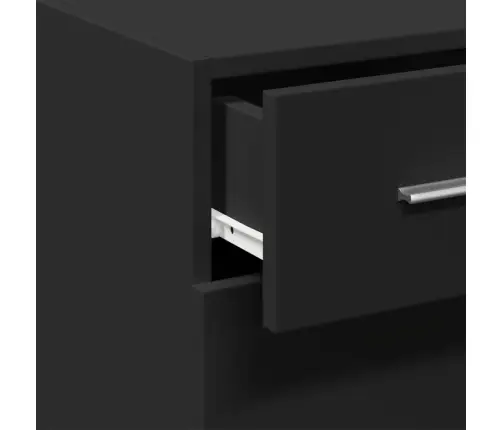 Kumode, Melna, 30X42,5X93 Cm, Inženierijas Koks, Melns Vidaxl