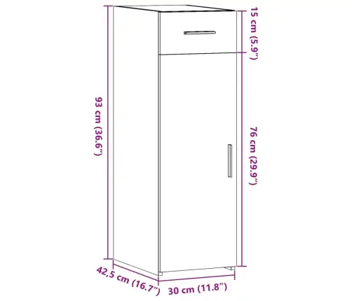 Puhvetkapp, Sonoma Tamm, 30X42,5X93 cm Tehispuit