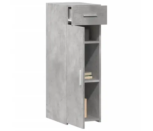 Kumode, Betona Pelēks, 30X42,5X93 Cm, Inženierijas Koks Vidaxl