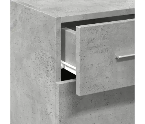 Kumode, Betona Pelēks, 30X42,5X93 Cm, Inženierijas Koks Vidaxl