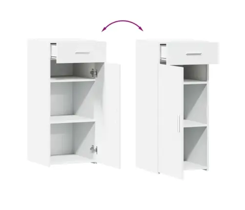 Šoninė Spintelė, Baltos Spalvos, 40X42,5X93cm Apdirbta Mediena