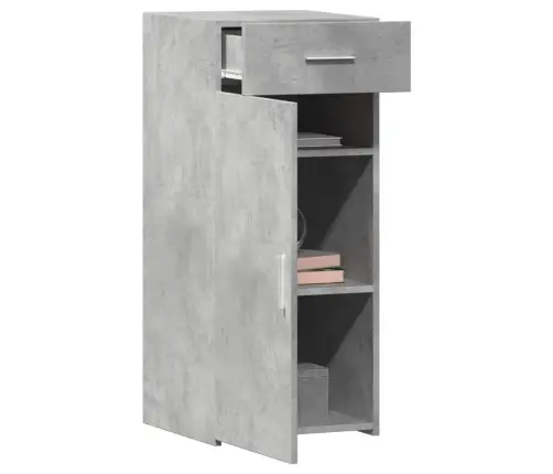 Plaukts, Betona Pelēks, 40X42,5X93 Cm, Inženierijas Koks Vidaxl