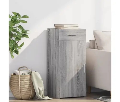 Kumode, Pelēka Ozolkoka, 40X42,5X93 Cm, Inženierijas Koks Vidaxl