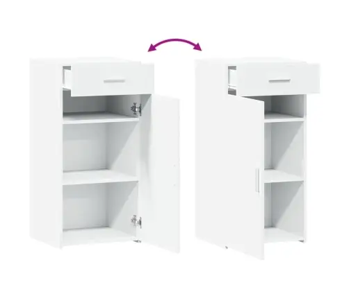 Kumode, Balta, 45X42,5X93 Cm, Inženierijas Koks Vidaxl