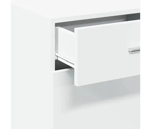 Kumode, Balta, 45X42,5X93 Cm, Inženierijas Koks Vidaxl