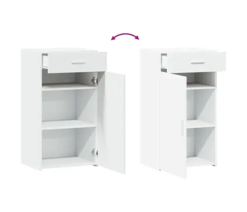 Šoninė Spintelė, Baltos Spalvos, 50X42,5X93cm Apdirbta Mediena