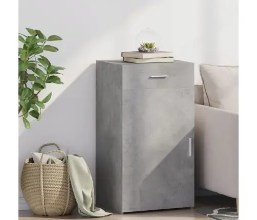 Plaukts, Betona Pelēks, 50X42,5X93 Cm, Inženierijas Koks Vidaxl