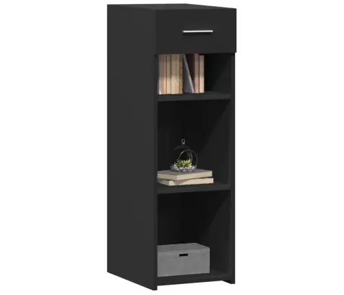 Kumode, Melna, 30X42,5X93 Cm, Inženierijas Koks, Melns Vidaxl