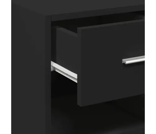 Kumode, Melna, 30X42,5X93 Cm, Inženierijas Koks, Melns Vidaxl