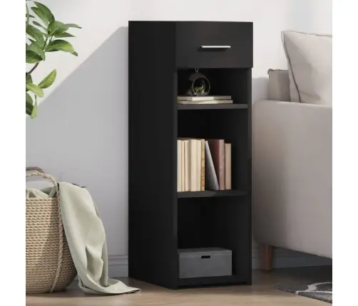 Kumode, Melna, 30X42,5X93 Cm, Inženierijas Koks, Melns Vidaxl