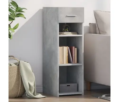 Kumode, Betona Pelēks, 30X42,5X93 Cm, Inženierijas Koks Vidaxl