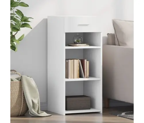 Kumode, Balta, 40X42,5X93 Cm, Inženierijas Koks Vidaxl