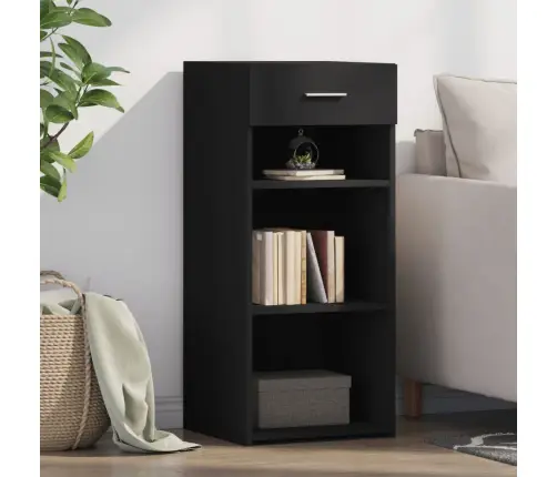 Kumode, Melna, 40X42,5X93 Cm, Inženierijas Koks, Melns Vidaxl