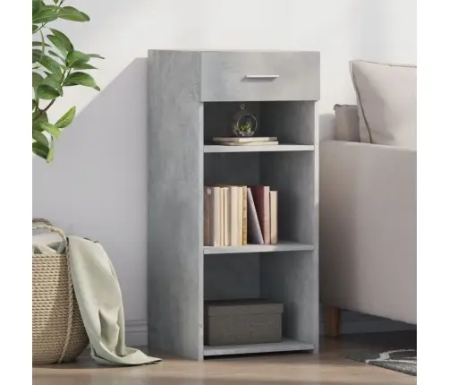 Plaukts, Betona Pelēks, 40X42,5X93 Cm, Inženierijas Koks Vidaxl