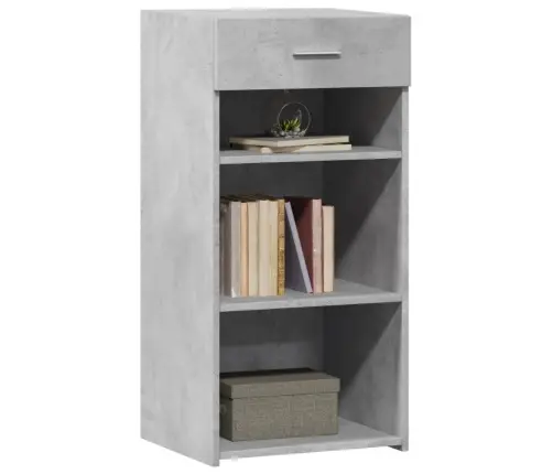 Kumode, Betona Pelēka, 40X42,5X93 Cm, Inženierijas Koks Vidaxl