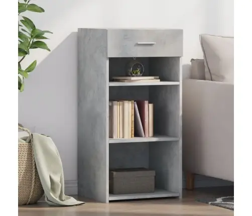 Kumode, Betona Pelēka, 40X42,5X93 Cm, Inženierijas Koks Vidaxl