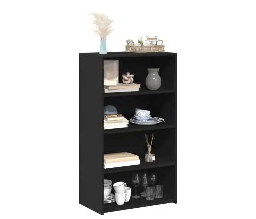 Komoda, Juodos Spalvos, 70X41X124cm Apdirbta Mediena