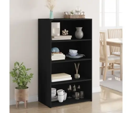 Komoda, Juodos Spalvos, 70X41X124cm Apdirbta Mediena