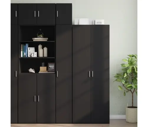 Skapis, Melns, 30X42,5X225 Cm, Inženierijas Koks Vidaxl