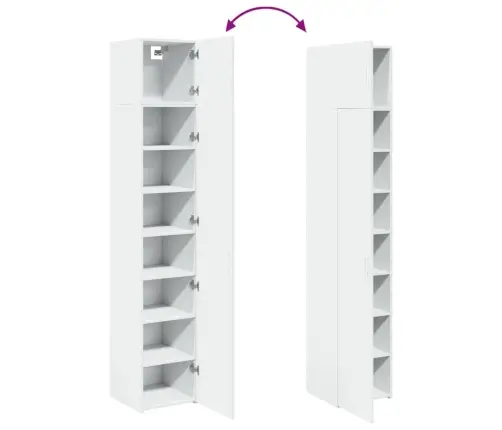 Skapis, Balts, 40X42,5X225 Cm, Inženierijas Koks Vidaxl