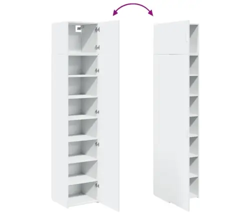 Skapis, Balts, 45X42,5X225 Cm, Inženierijas Koks Vidaxl