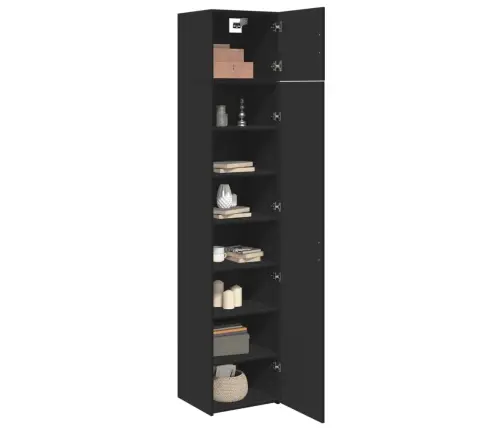 Kitsas Hoiukapp, Must, 45 X 42,5 X 225 cm Tehispuit