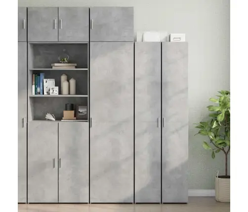 Skapis, Betona Pelēks, 50X42,5X225 Cm, Inženierijas Koks Vidaxl