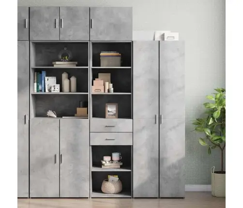 Siaura Spintelė Daiktams, Betono Pilka, 50X42,5X225cm Mediena