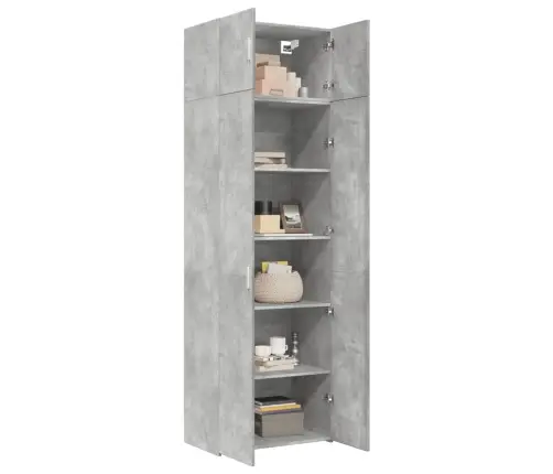 Skapis, Betona Pelēks, 70X42,5X225 Cm, Inženierijas Koks Vidaxl