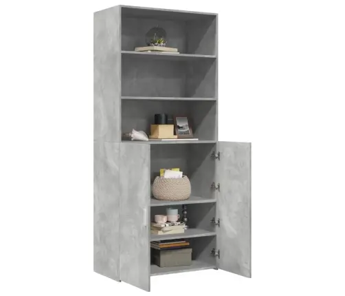 Augstais Skapītis Betonpelēks 80X42,5X185 Inženierijas Koks Vidaxl