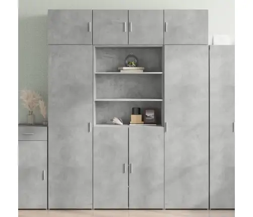 Augstais Skapītis Betonpelēks 80X42,5X185 Inženierijas Koks Vidaxl